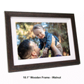 Digital Photo Frame. Frameo digital photo frame. 10.1 inch Wooden Frame in Walnut finish.
