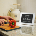 Dementia Clock in kitchen.