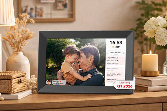 digital photo frame Frameo calendar feature in Australia lifestyle