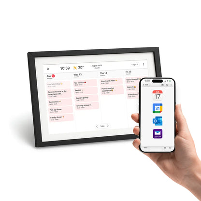 Frameo Lifeframe digital photo calendar, 10.1-inch, Metro Black, Australia.