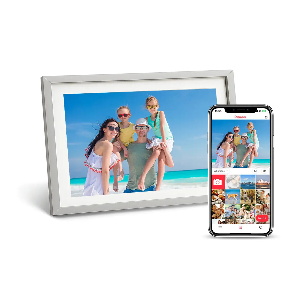 Lifeframe Frameo digital photo frame, 10.1-inch, Metro Silver, Australia.