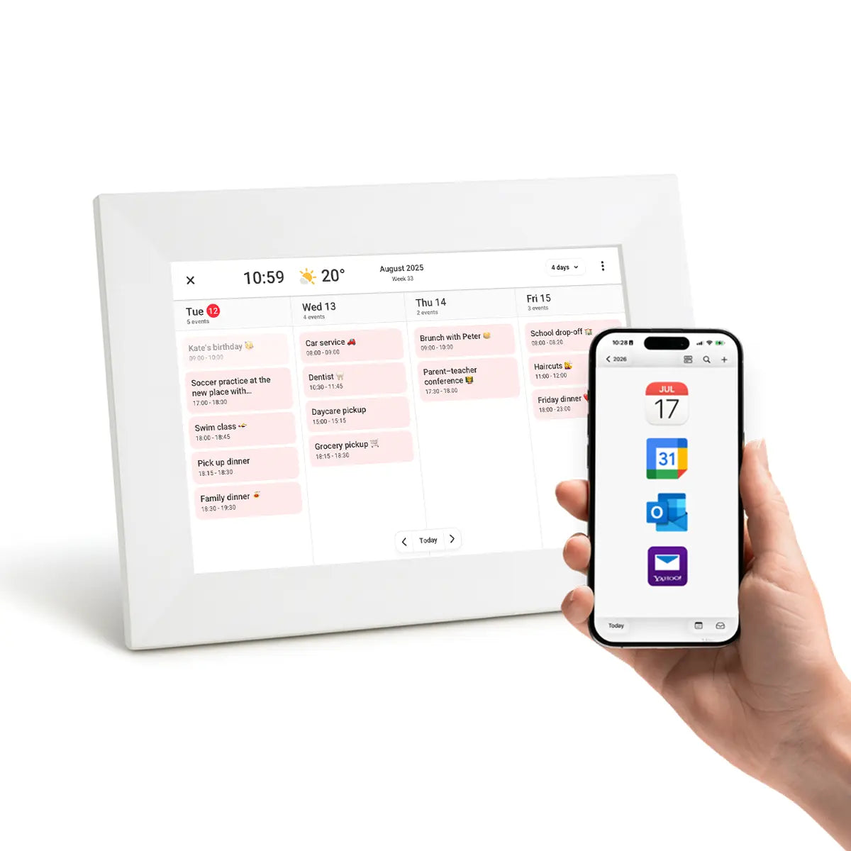 Lifeframe Frameo digital photo calendar, 10.1-inch, White, Australia.