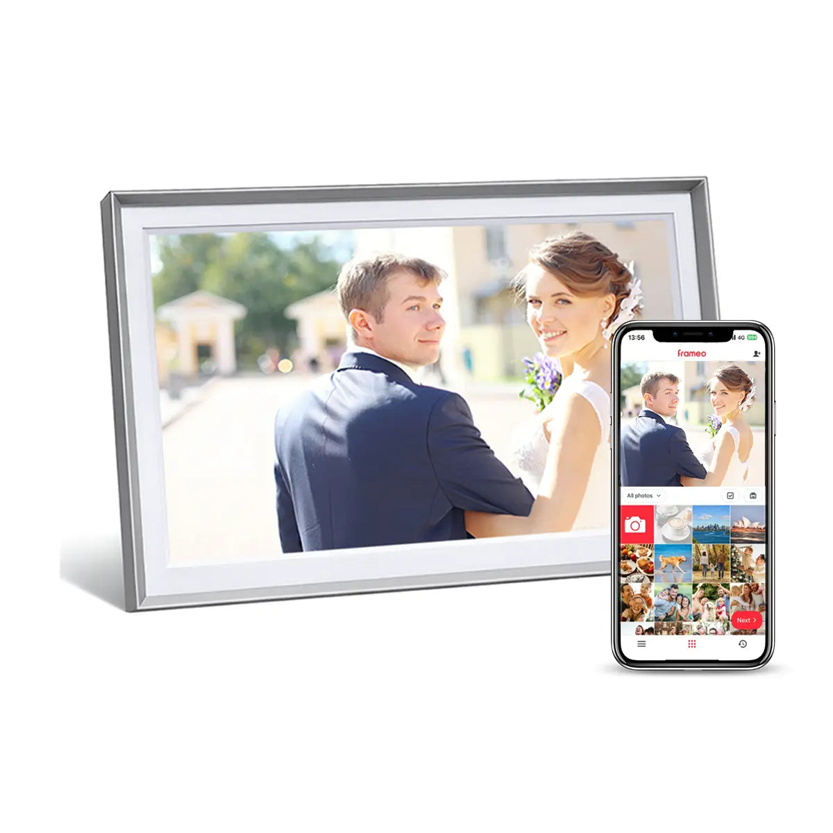 Lifeframe Frameo digital photo frame, 15.6-inch, Metro Silver, Australia.