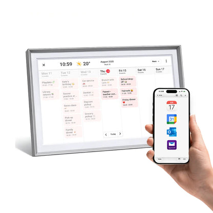 Lifeframe Frameo digital photo calendar, 15.6-inch, Silver, Australia.