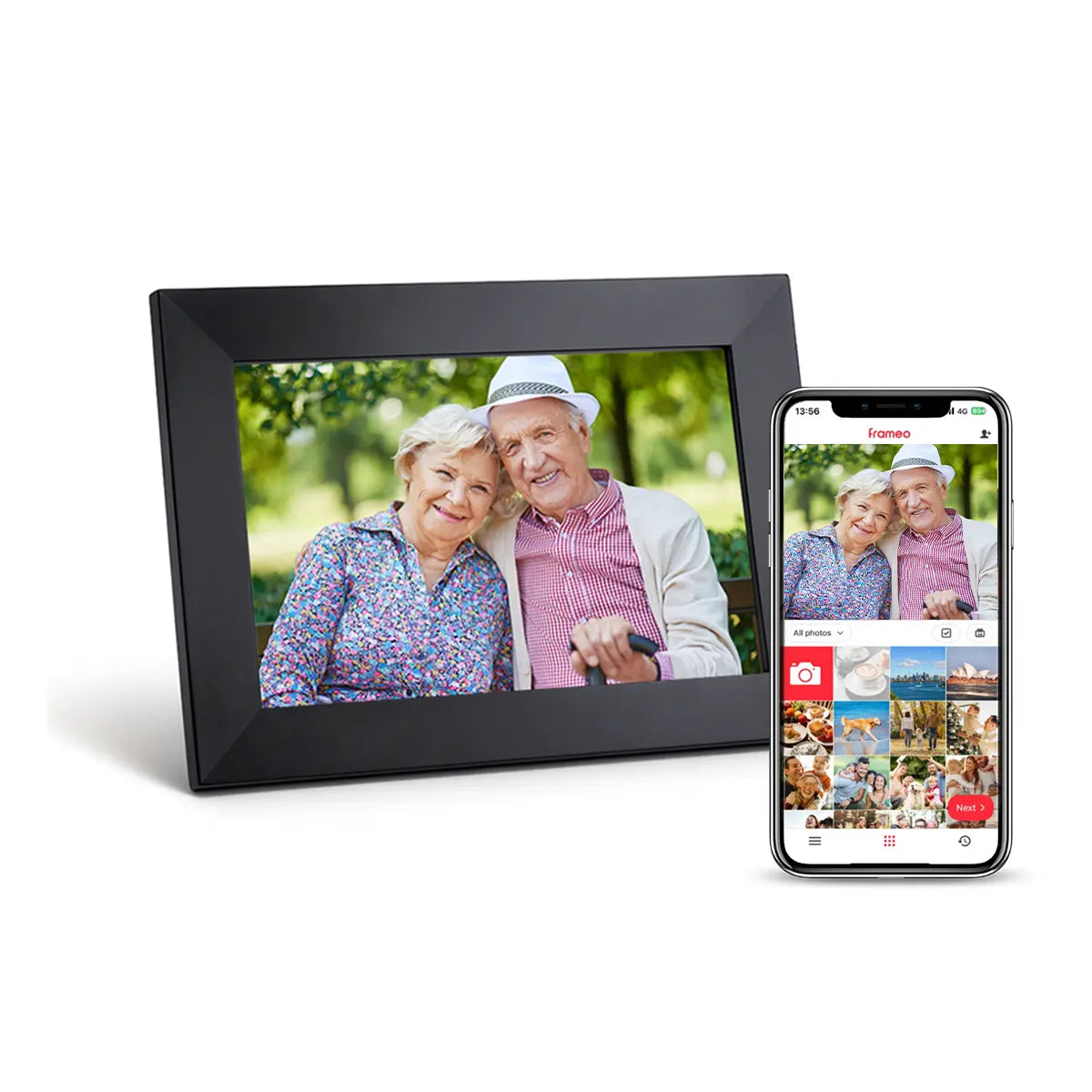 Lifeframe Frameo digital photo frame, 8-inch, Classic Black, Australia.