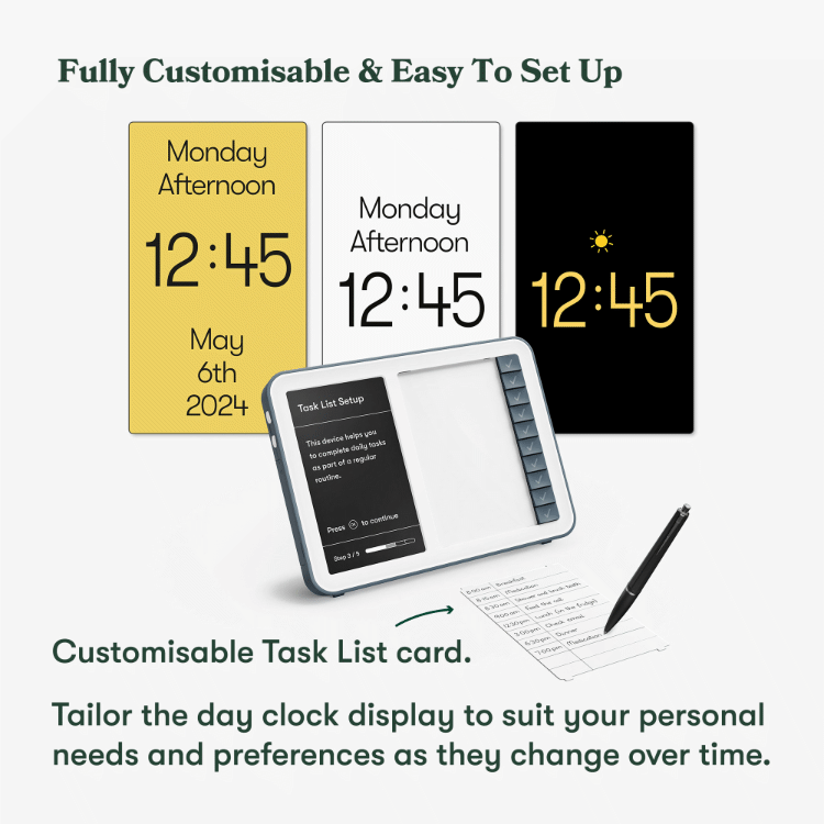 Dementia Clock - Ideal Clocks for Alzheimer's & Memory Loss. Day Connect by Relish with customisable reminders and screen.