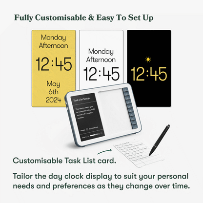 Dementia Clock - Ideal Clocks for Alzheimer's & Memory Loss. Day Connect by Relish with customisable reminders and screen.