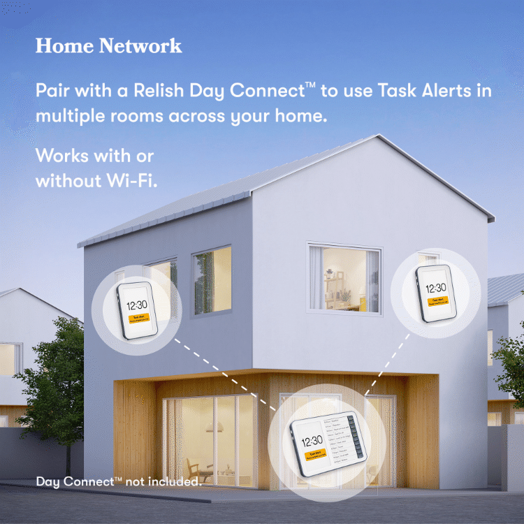 Dementia Clock - Ideal Clocks for Alzheimer's & Memory Loss. Day Connect by Relish with multi-room alerts.