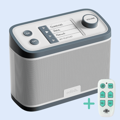 relish radio and easy note bundle big button tv remote and big button radio