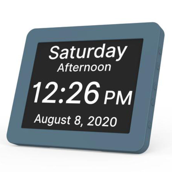 Dementia clock in winter day colour.