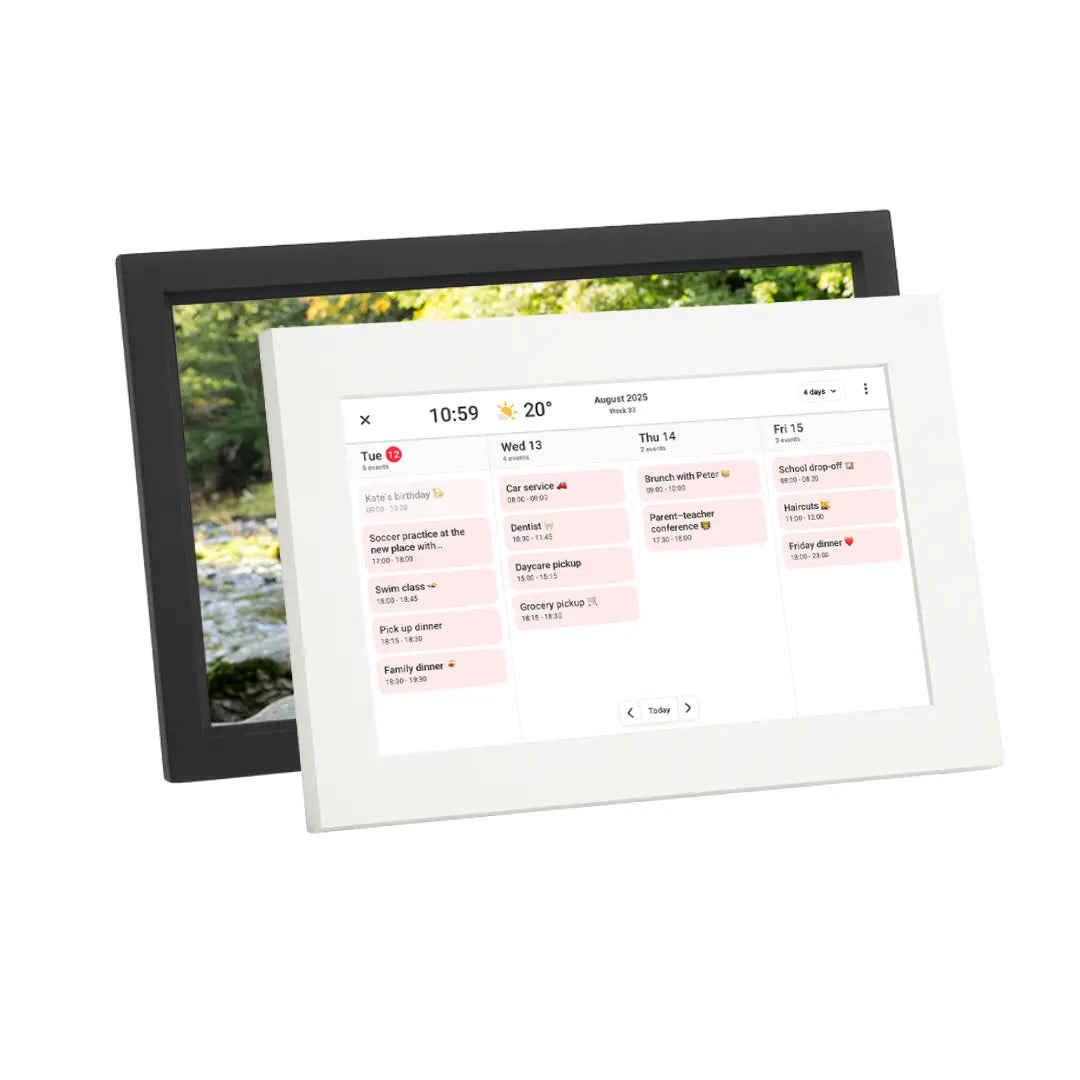 black and white colour calendar frame