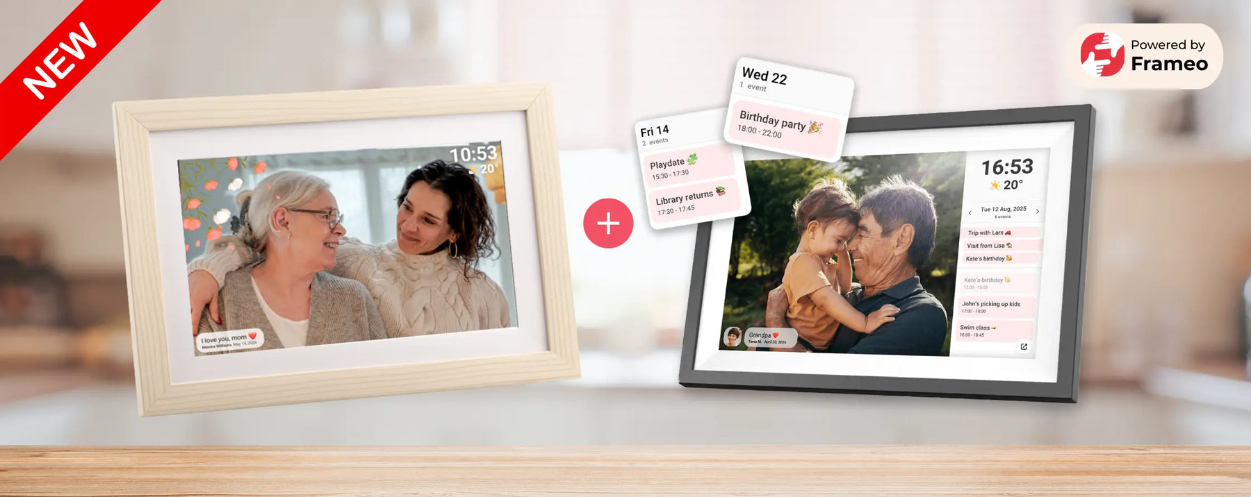 Mother's Day Gife idea Digital Photo frame Frameo and digital calendar
