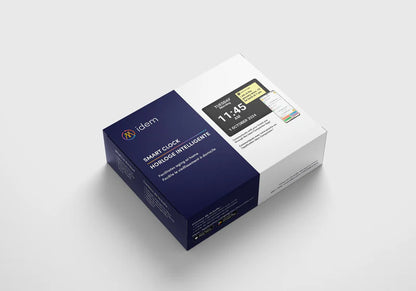 Idem Smart Clock packaging – dementia clock designed for seniors in Australia with day clock functionality