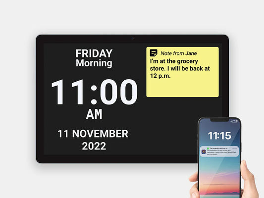 Idem Smart Clock – dementia clock for seniors in Australia with large easy-to-read day and time display