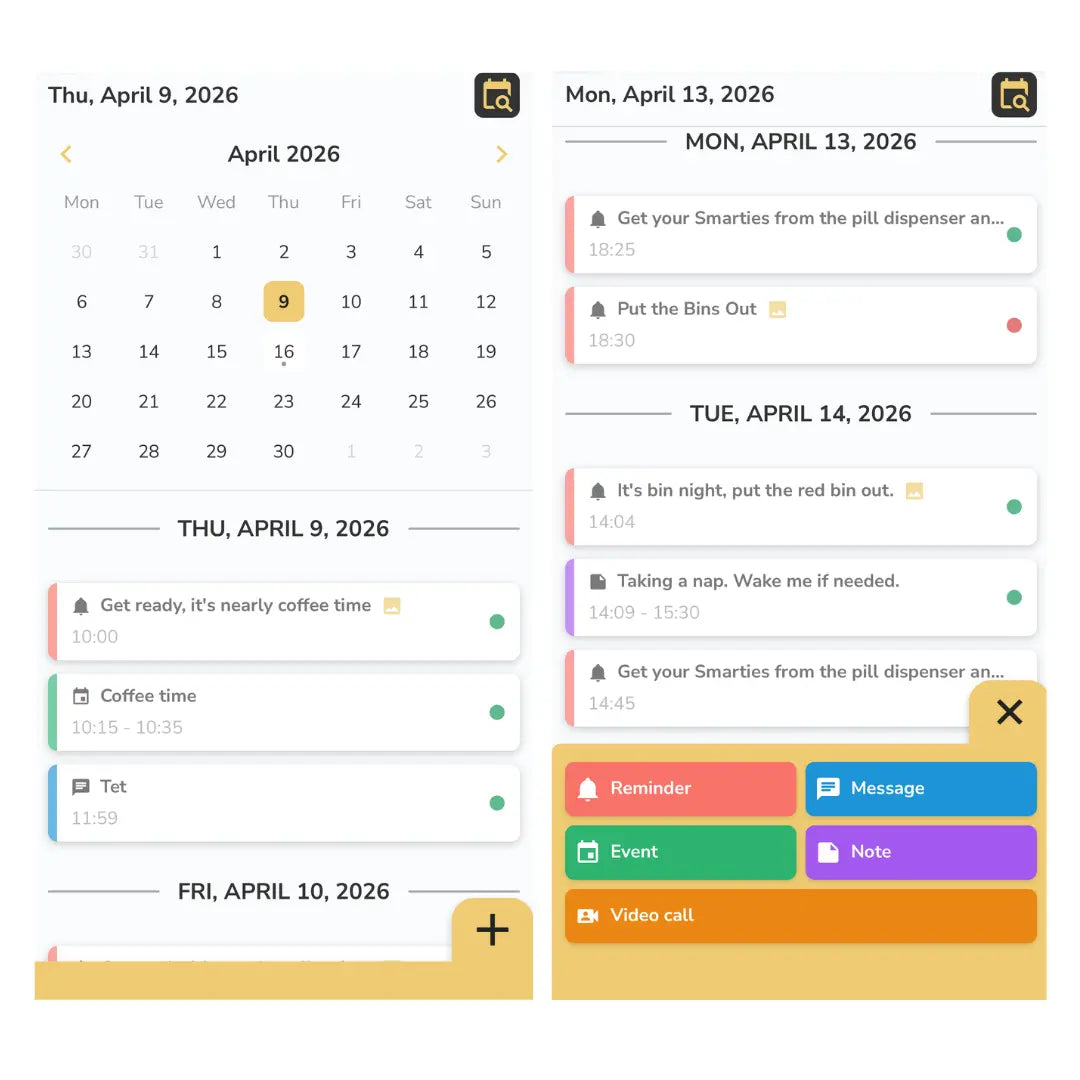 idem app calendar screenshot 