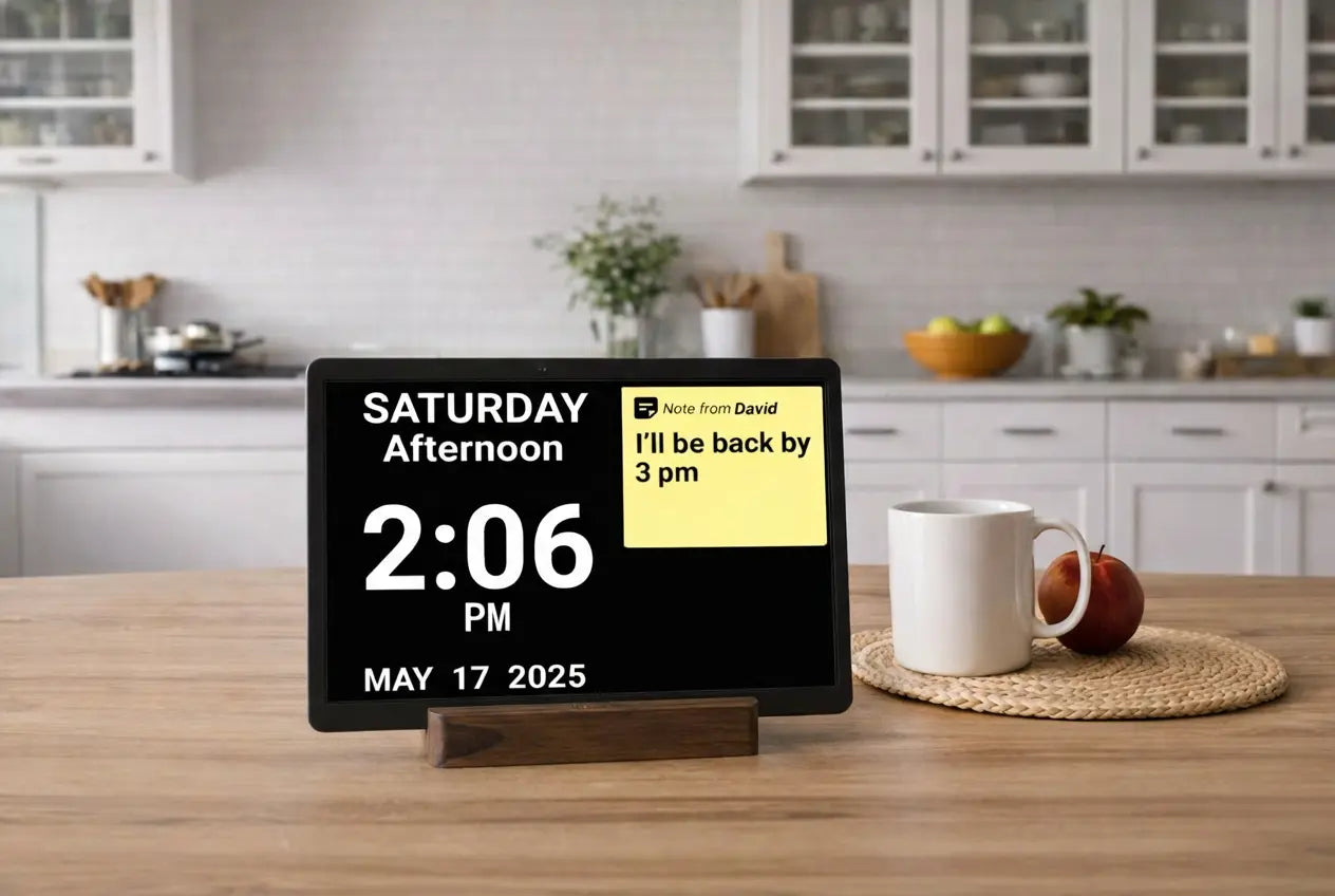 Load video: idem smart reminder clock in the kitchen.