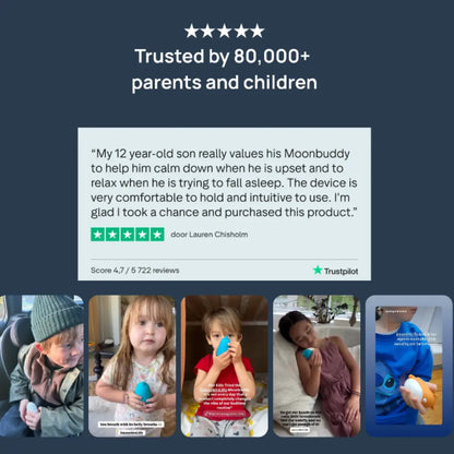 Moonbuddy calming device trusted by parents to support children with sleep, stress and emotional regulation.