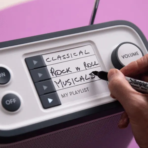 relish radio big button radio scribble strips