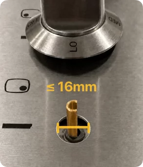 Recessed shaft with small opening