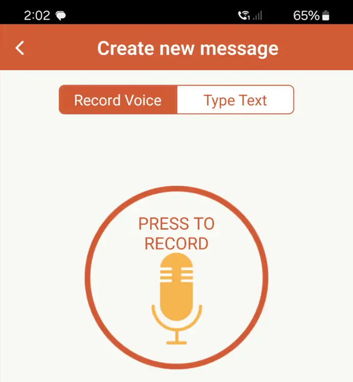 Tochie record message app screenshot 