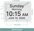 Dementia Clock with dimensions for 8