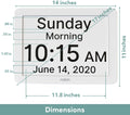 Dementia clock with dimensions for 12