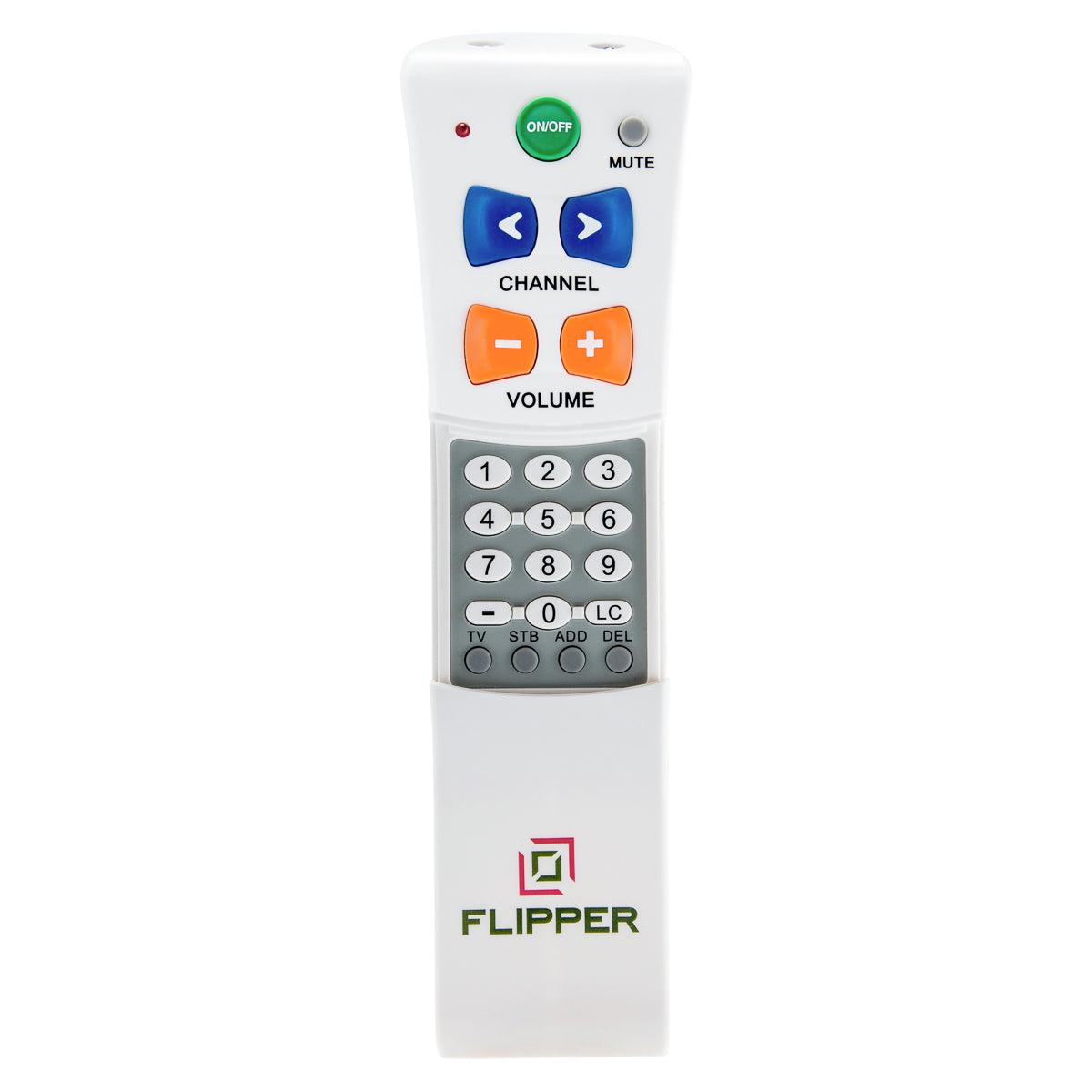 Big button Simple TV remote for seniors, elderly or people who are vision impaired. Control panel.